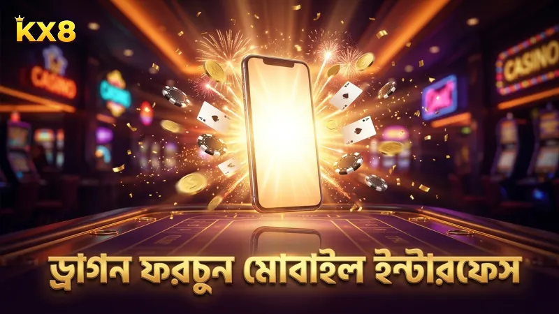ড্রাগন ফরচুন মোবাইল ইন্টারফেসের ক্লিয়ার ডিজাইন প্রদর্শন করে
