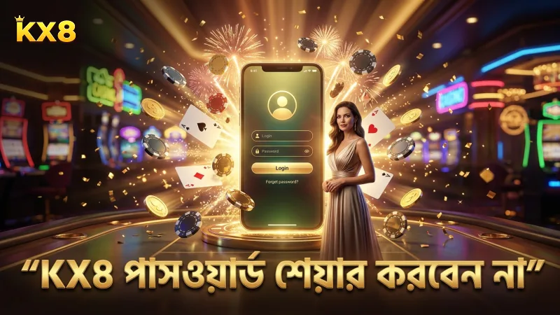 পাসওয়ার্ড শেয়ার না করা KX8 অ্যাকাউন্ট সুরক্ষার একটি প্রধান নিয়ম।