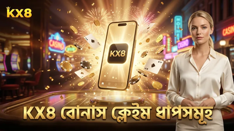 KX8 প্ল্যাটফর্মে বোনাস ক্লেইম ও টার্নওভার সম্পন্নের ধাপ।
